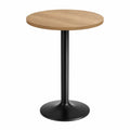 Table de bar ronde en MDF décor chêne et acier noir, Ø 60 × H 105 cm
