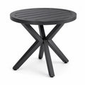 Table de jardin ronde en aluminium noir Ø 90 × H 75 cm