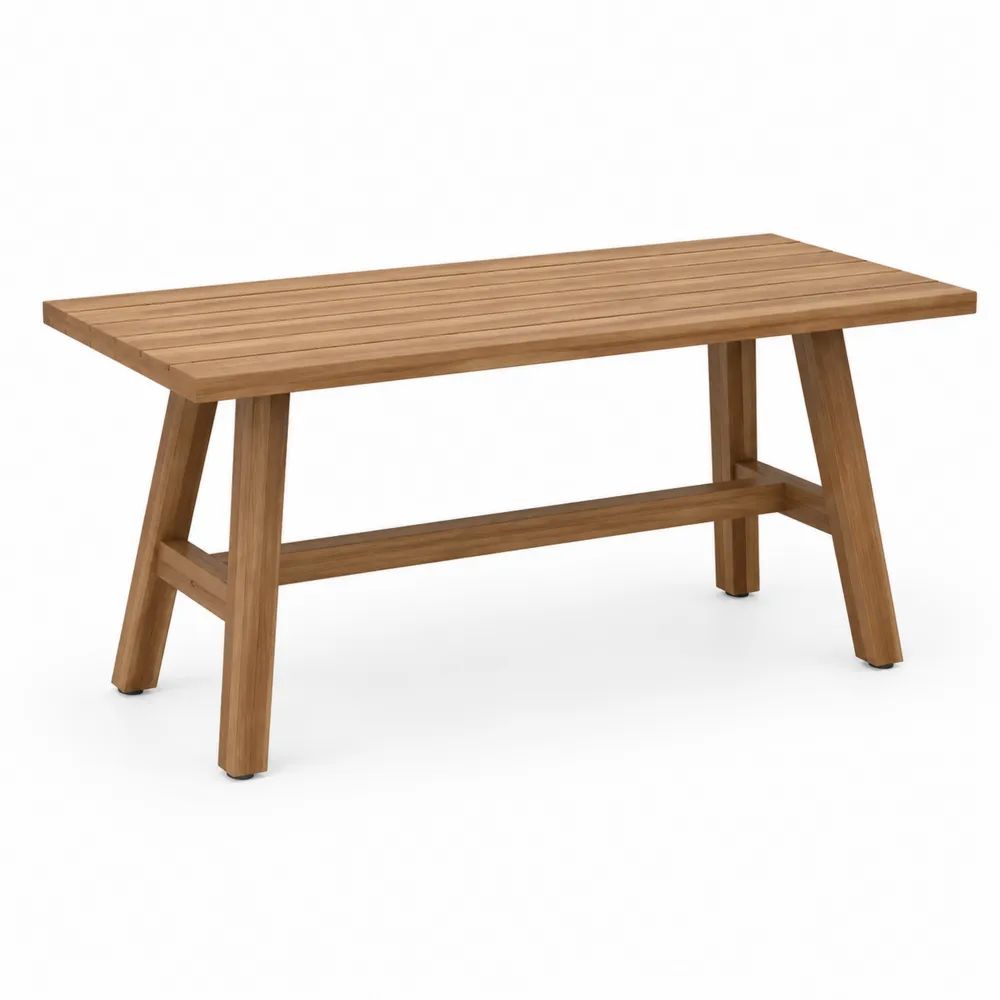 Table de jardin rectangulaire en bois massif marron naturel 150 x 90 x 75 cm